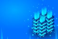 Server room isometric, Cloud storage data, Data center, Big data processing and computing technology Royalty Free Stock Photo