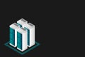 Server room isometric, Cloud storage data, Data center, Big data processing and computing technology Royalty Free Stock Photo