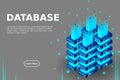 Server room isometric, Cloud storage data, Data center, Big data processing and computing technology Royalty Free Stock Photo