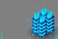 Server room isometric, Cloud storage data, Data center, Big data processing and computing technology Royalty Free Stock Photo
