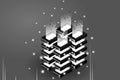 Server room isometric, Cloud storage data, Data center, Big data processing and computing technology Royalty Free Stock Photo
