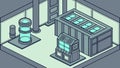 Server Room Isometric with Racks and Cooling Systems, vector design Generative AI Royalty Free Stock Photo