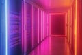 Server room with neon lights symbolizing data protection and internet security Royalty Free Stock Photo