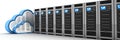 Server row and cloud Royalty Free Stock Photo