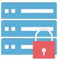 Server Security Color Isolated Vector Icon that easily can be modified and edit. Royalty Free Stock Photo