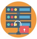 Server Security Color Isolated Vector Icon that easily can be modified and edit. Royalty Free Stock Photo