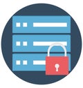 Server Security Color Isolated Vector Icon that easily can be modified and edit. Royalty Free Stock Photo