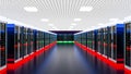 Server. Servers room data center. Backup, hosting, mainframe, farm and computer rack with storage information. 3d render Royalty Free Stock Photo