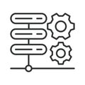 Server settings icon in line design. Server, settings, configuration, hosting, network, database, cloud on white