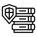 Server shield icon outline vector. Data password