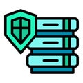 Server shield icon vector flat