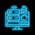 server software neon glow icon illustration Royalty Free Stock Photo