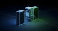 Server Stack with Glowing Connections, Digital Infrastructure Concept Royalty Free Stock Photo