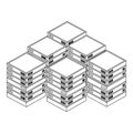 Server Stack Outlineand Data Center Servers Isolated Royalty Free Stock Photo