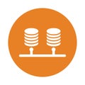 Server, storage, twin icon. Orange color vector design