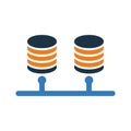 Server, storage, twin icon. Simple editable vector illustration