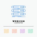 server, structure, rack, database, data 5 Color Line Web Icon Template isolated on white. Vector illustration Royalty Free Stock Photo