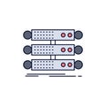 server, structure, rack, database, data Flat Color Icon Vector