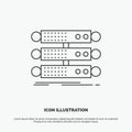 server, structure, rack, database, data Icon. Line vector gray symbol for UI and UX, website or mobile application Royalty Free Stock Photo