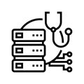 server technology repair line icon vector illustration