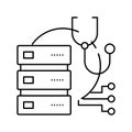 server technology repair line icon vector illustration