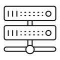 Server thin line icon. Hardware vector illustration isolated on white. Data outline style design, designed for web and