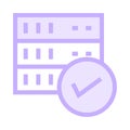 Server tick color line icon Royalty Free Stock Photo