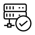 Server tick vector glyphs icon Royalty Free Stock Photo