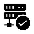 Server tick glyphs icon Royalty Free Stock Photo