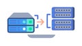 Server to Server Data Transfer and Network Processing, vector design Generative AI Royalty Free Stock Photo