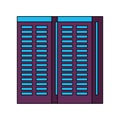 Server towers network hardware cartoon