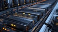 Server units processing data in futuristic data center Royalty Free Stock Photo