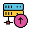 Server upload color line icon Royalty Free Stock Photo