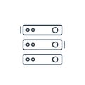server vector icon isolated on white background. Outline, thin line server icon for website design and mobile, app development. Royalty Free Stock Photo