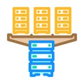 server virtualization data center color icon vector illustration