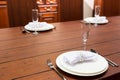 Servered table with plates Royalty Free Stock Photo