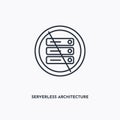 Serverless architecture outline icon. Simple linear element illustration. Isolated line Serverless architecture icon on white Royalty Free Stock Photo