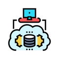 serverless architecture software color icon vector illustration