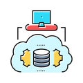 serverless architecture software color icon vector illustration