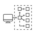serverless architecture software line icon vector illustration