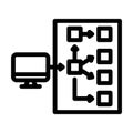 serverless architecture software line icon vector illustration