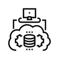 serverless architecture software line icon vector illustration