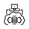 serverless architecture software line icon vector illustration