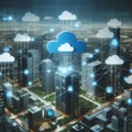 Serverless Computing Cloud based applications connected without Royalty Free Stock Photo