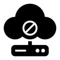 Serverless Computing, Cloud Computing, Cloud Server Glyph Solid Icon