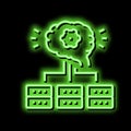 servers communication neural network neon glow icon illustration Royalty Free Stock Photo