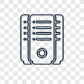 Servers concept vector linear icon on transparent backg