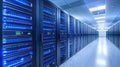 Servers in a data center, exploring the infrastructure of modern cloud computing and storage solutions Royalty Free Stock Photo