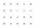 Servers and databases line icons set. Editable Stroke. 24x24 Pixel Perfect. Royalty Free Stock Photo