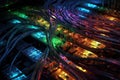 Servers, hard drives, cables, hi tech, technology, digital, electronics, it, computing, future created by generative AI